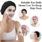 4 Pcs Mesh Sleep Bonnets for Women, Breathable Elastic Hair Nets for Sleeping, Pink and Black