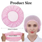 4 Pack Mesh Sleep Bonnets for Women, Breathable Elastic Hair Nets for Sleeping Hair Drying, Pink Blue