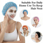 4 Pack Mesh Sleep Bonnets for Women, Breathable Elastic Hair Nets, Pink Blue Orange Black