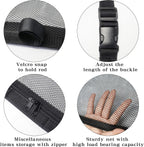Car Ceiling Fishing Rod Holder, Double Layer Mesh Storage Net, Fits 5 Rods, Black 32 x 22 In