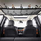 Car Ceiling Fishing Rod Holder, Double Layer Mesh Storage Net, Fits 5 Rods, Black 32 x 22 In