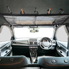 Car Ceiling Fishing Rod Holder, Double Layer Mesh Storage Net, Fits 5 Rods, Black 32 x 22 In