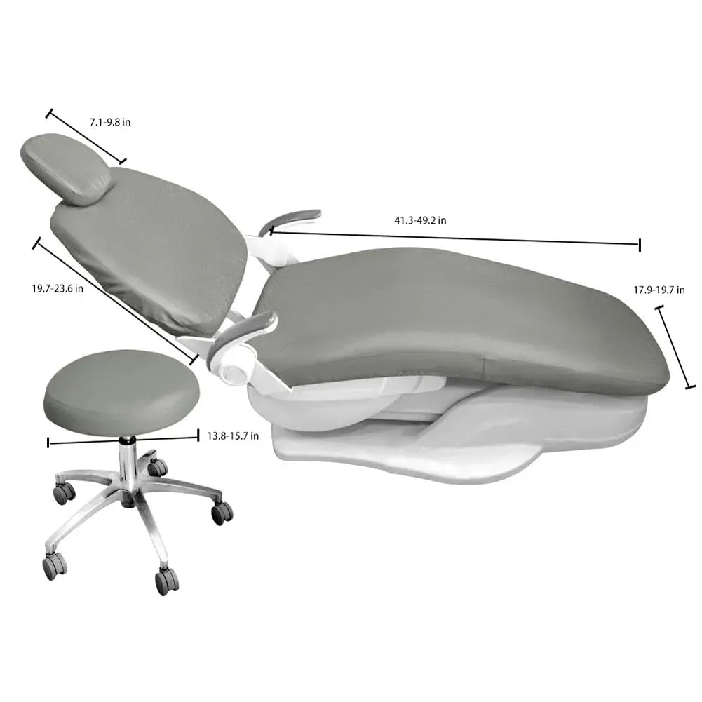 4 Pcs Dental Chair Covers, Waterproof PU Leather Protective Covers for Clinic Chairs, Black