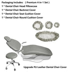 4 Pcs Dental Chair Covers, Waterproof PU Leather Protective Covers for Clinic Chairs, Black