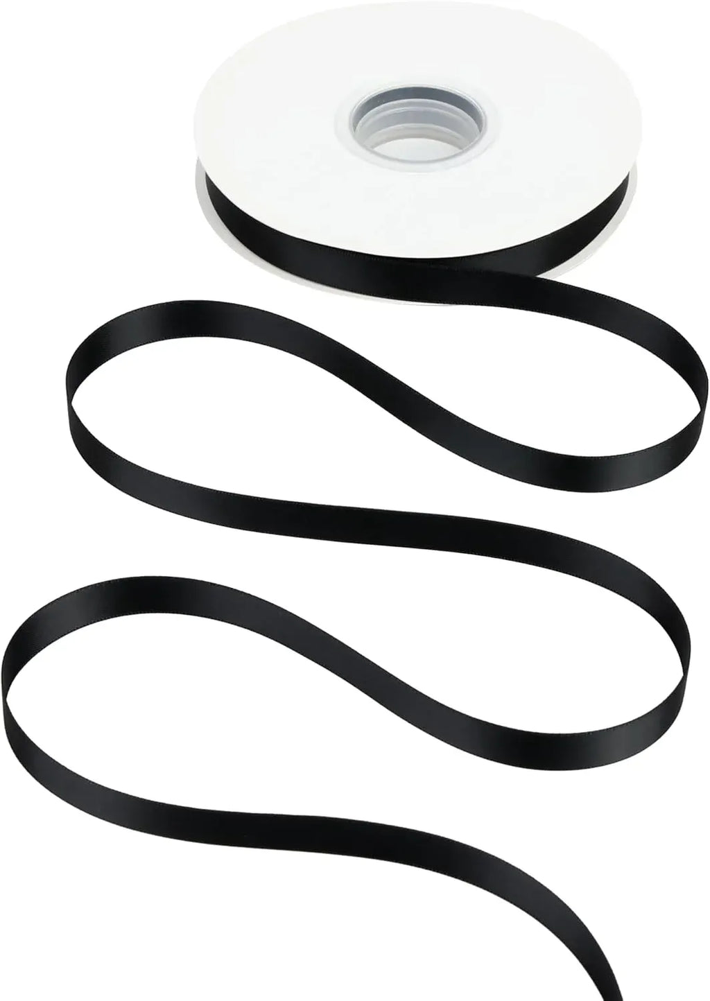Double Face Satin Ribbon, Polyester Gift Wrapping Wedding Craft Ribbon, Black 1/2 In x 50 Yd
