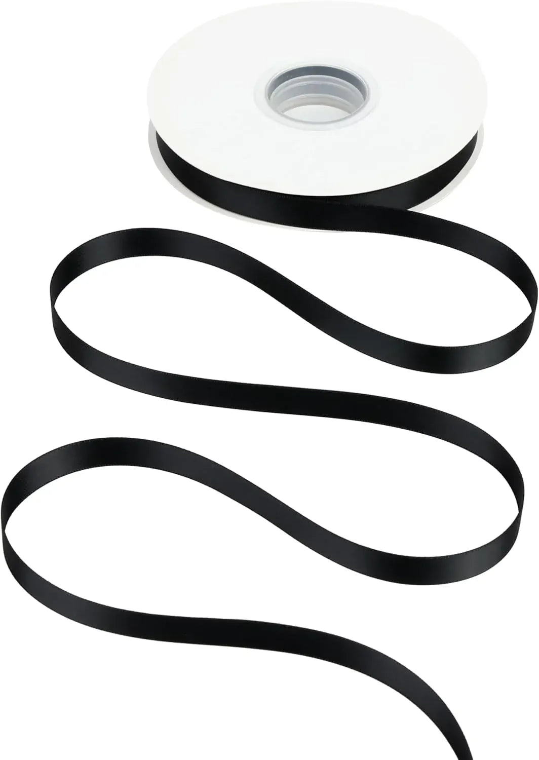 Double Face Satin Ribbon, Polyester Gift Wrapping Wedding Craft Ribbon, Black 1/2 In x 50 Yd