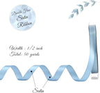 Double Face Satin Ribbon, Polyester Gift Wrapping Wedding Craft Ribbon, Dusty Blue 1/2 In x 50 Yd