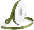 Double Face Satin Ribbon, Polyester Craft Ribbon for Wedding Gift Wrap, Olive Green 1/2 In x 50 Yd