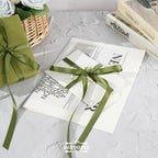 Double Face Satin Ribbon, Polyester Craft Ribbon for Wedding Gift Wrap, Olive Green 1/2 In x 50 Yd