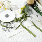 Double Face Satin Ribbon, Polyester Craft Ribbon for Wedding Gift Wrap, Olive Green 1/2 In x 50 Yd