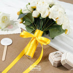 Double Face Satin Ribbon, Polyester Gift Wrapping Wedding Craft Ribbon, Yellow 1/2 In x 50 Yd