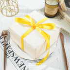 Double Face Satin Ribbon, Polyester Gift Wrapping Wedding Craft Ribbon, Yellow 1/2 In x 50 Yd