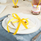 Double Face Satin Ribbon, Polyester Gift Wrapping Wedding Craft Ribbon, Yellow 1/2 In x 50 Yd