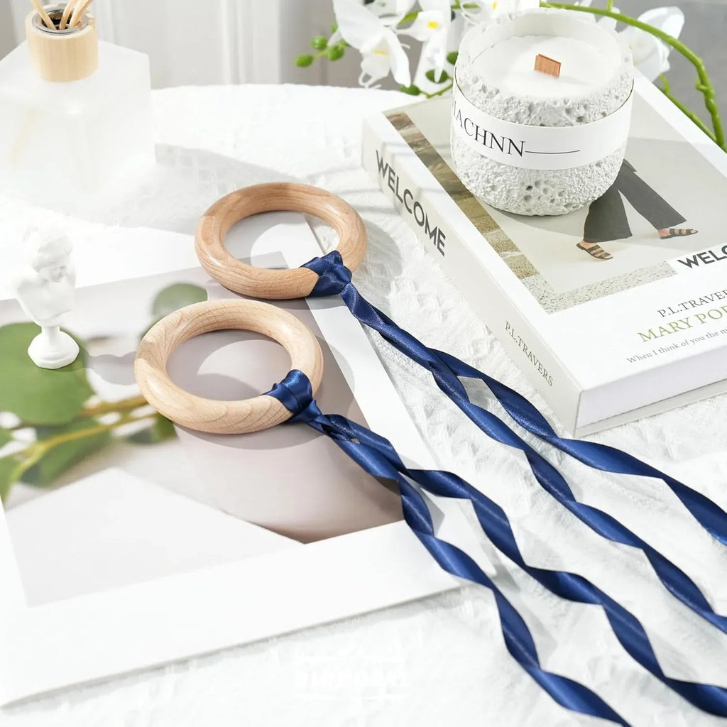 Double Face Satin Ribbon, Thin Polyester Craft Ribbon for Wedding Decor, Dusty Blue 1/2 In x 50 Yd