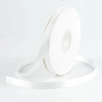 Double Faced Satin Ribbon, Polyester Craft Ribbon for Wedding Gift Wrap, White 1/2 In x 50 Yd