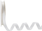 Double Faced Satin Ribbon, Polyester Craft Ribbon for Wedding Gift Wrap, White 1/2 In x 50 Yd