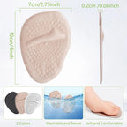 4 Pack Gel Ball of Foot Cushions, Anti Slip Metatarsal Pads for High Heels Pain Relief, Camel