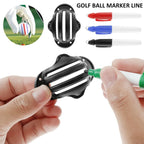 8 Piece Golf Ball Alignment Marker Kit, ABS Line Drawing Stencils and 4 Pens for Putting Practice