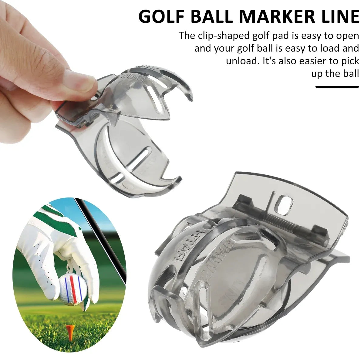 8 Piece Golf Ball Alignment Marker Kit, ABS Line Drawing Stencils and 4 Pens for Putting Practice