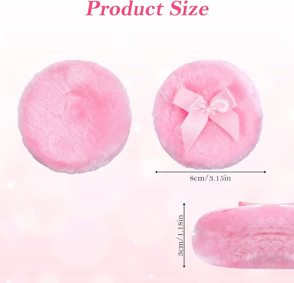 4 Pack Large Body Powder Puffs, Soft Fluffy Washable Wet Dry Makeup Puffs, 3.5 Inch 4 Colors