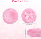 4 Pack Large Body Powder Puffs, Soft Fluffy Washable Wet Dry Makeup Puffs, 3.5 Inch 4 Colors