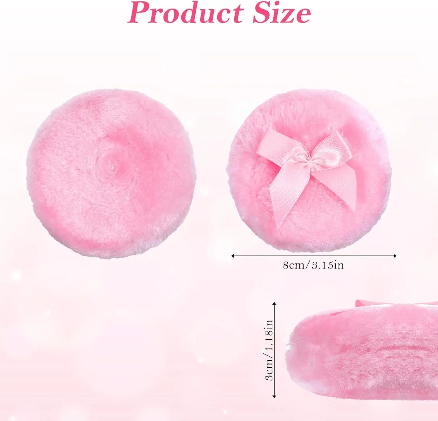 4 Pack Large Body Powder Puffs, Soft Fluffy Washable Wet Dry Makeup Puffs, 3.5 Inch 4 Colors