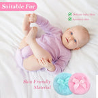 4 Pack Large Body Powder Puffs, Soft Fluffy Washable Wet Dry Makeup Puffs, 3.5 Inch 4 Colors