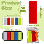 50 Pcs Reflective Safety Stickers, Waterproof PET Warning Decals for Cars Bikes, 5 Colors