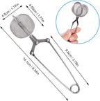 4 Pack 304 Stainless Steel Tea Strainers, Fine Mesh Ball Infusers with Squeeze Handle