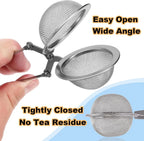 4 Pack 304 Stainless Steel Tea Strainers, Fine Mesh Ball Infusers with Squeeze Handle