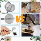 4 Pack 304 Stainless Steel Tea Strainers, Fine Mesh Ball Infusers with Squeeze Handle