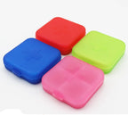 Medicine box | Pill box | Pill case | 4 compartments | Sealed | Red