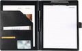 A4 Writing Folder - Conference Folder - Writing Pad - Eco Leather - Documentation Folder - Work Folder - Leather Conference Folder - Business Travel Portfolio Folder - With Ring Binder and Pen Holder - Sustainable - Black