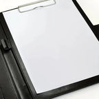 A4 Writing Folder - Conference Folder - Writing Pad - Eco Leather - Documentation Folder - Work Folder - Leather Conference Folder - Business Travel Portfolio Folder - With Ring Binder and Pen Holder - Sustainable - Black