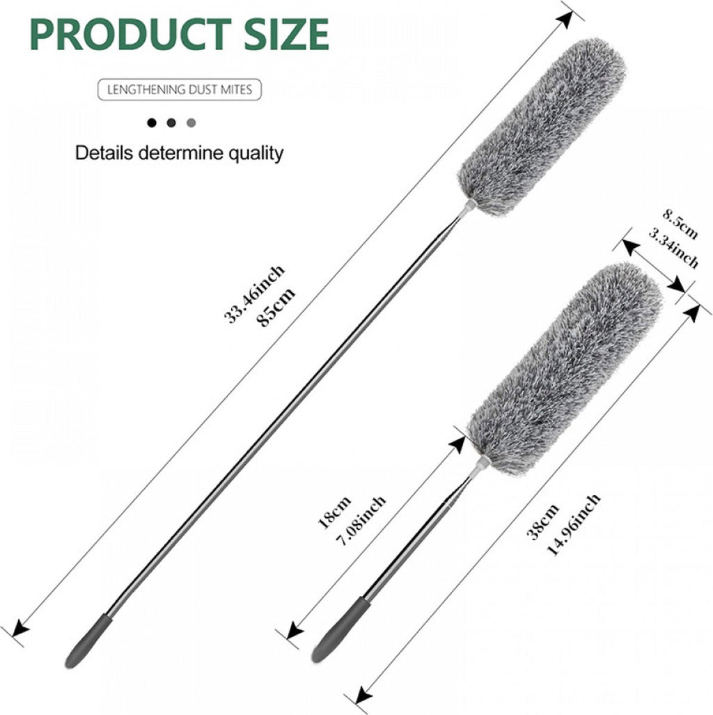 Telescopic Feather Duster - 5-Piece Cleaning Set - Feather Duster Extendable Up to 85 Cm - Cobweb Brush with Telescopic Handle - Duster - Dust Brush - Washable Microfiber - Rotatable - Electrostatic Adsorption - Hard-to-Reach Places