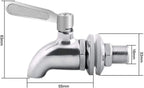 pieces - 16 mm beverage dispenser - Stainless steel beverage dispenser - Tap for keg - beer keg tap - wine tap - replacement tap - for home-brewed keg fermenter, wine, beer, juice dispenser - beverage tap - silver - 63*33*85 mm