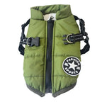Green Waterproof Winter Dog Jacket with Built-in Harness, Windproof Warm Coat with Reflective Strips and Elastic Belly Band, Size XL for Large Dogs