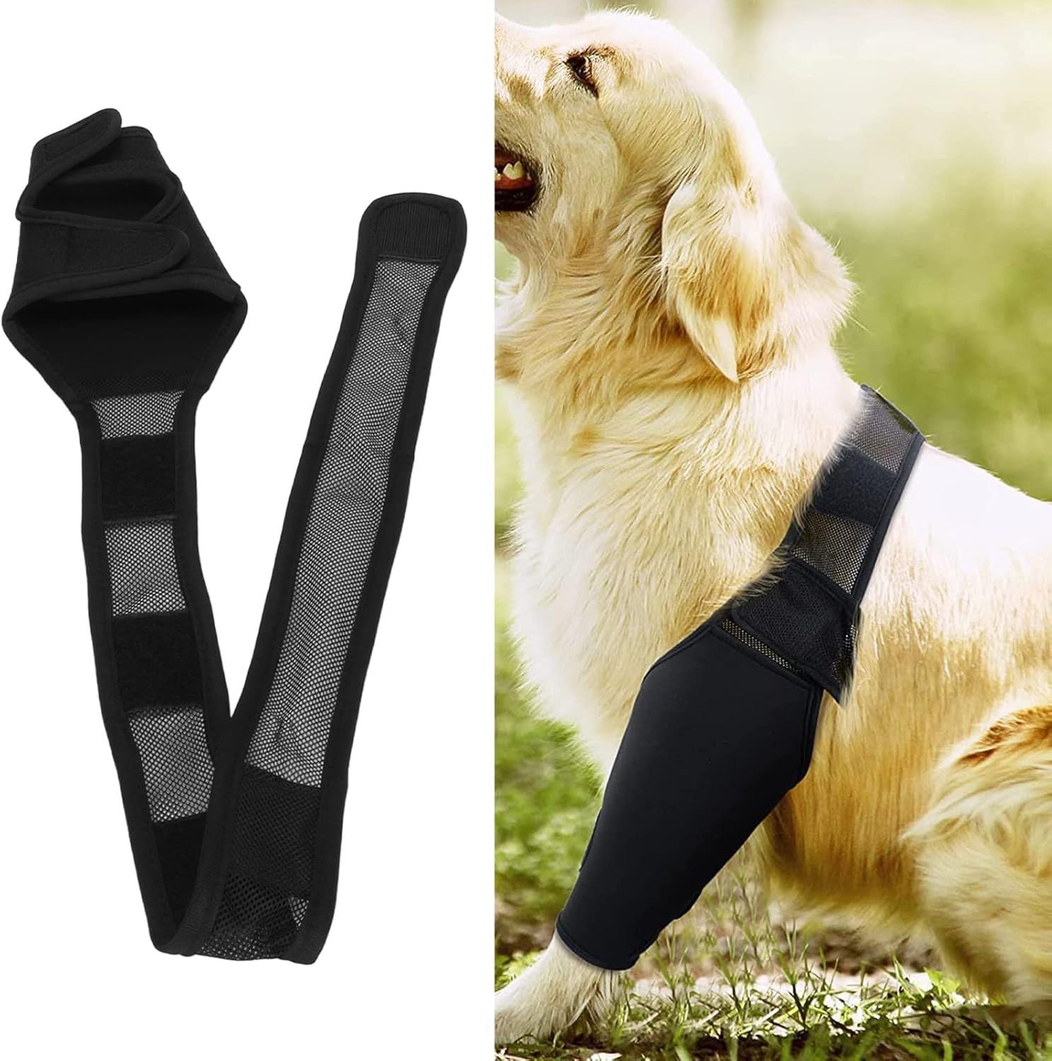 Dog Elbow Support Brace Compression Sleeve for Arthritis Dysplasia and Calluses, Increases Joint Temperature and Improves Circulation for Small to Medium Breeds Size M