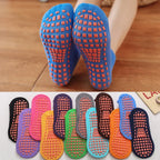 Black Anti-Slip Trampoline Socks for Parent-Child Use, Cotton Polyester Spandex with Silicone Dots, Elastic Sports Socks for Toddlers 1-4 Years Old