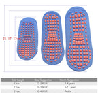 Black Anti-Slip Trampoline Socks for Parent-Child Use, Cotton Polyester Spandex with Silicone Dots, Elastic Sports Socks for Toddlers 1-4 Years Old