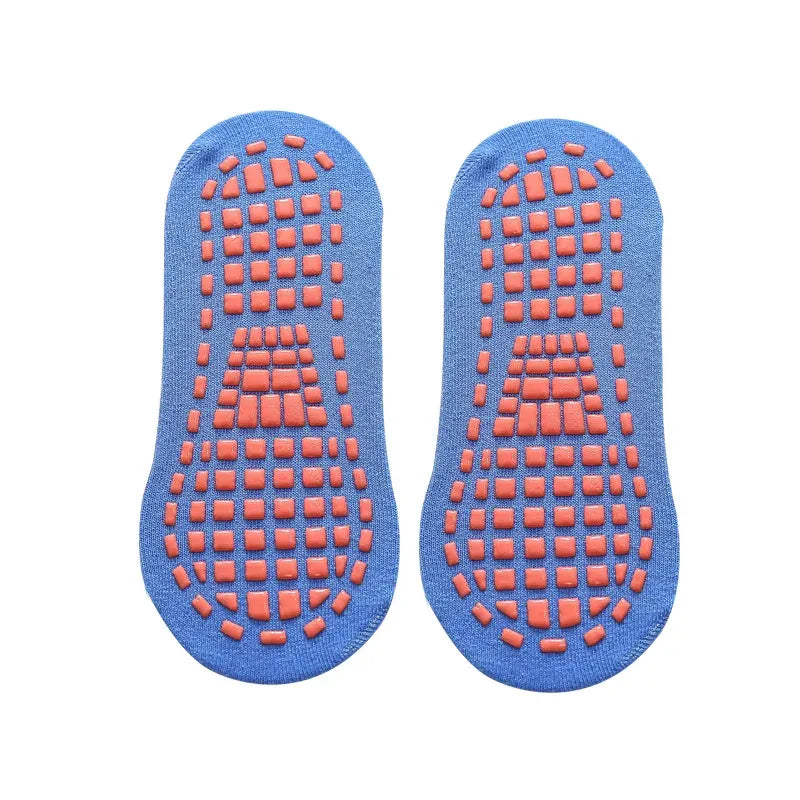 Black Anti-Slip Trampoline Socks for Parent-Child Use, Cotton Polyester Spandex with Silicone Dots, Elastic Sports Socks for Toddlers 1-4 Years Old