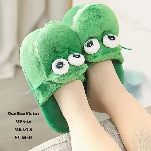 Adult Unisex Open Mouth Crocodile Dinosaur Shark Animal Slippers, Cute Kawaii Design with Non-Slip Sole, One Size 38-39 for Fun Warm Indoor Wear