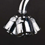360 Degree Faucet Nozzle with Shower Spray, Kitchen Mixer Adapter, ABS Material, Splash Reduction, Silver Finish