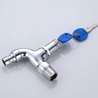 Anti-theft Faucet for Outdoor, Anti-theft Brass Faucet, Lockable Outdoor Faucet, for Washing Machine in Garden, scratch-resistant, Silver Finish