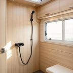 RV Shower Faucet Set with Handheld Showerhead and Hose, 4 Inch Metal Fixture for Camper Trailer, Black, for RV Camper Trailer and Mobile Home Use