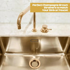 Kitchen Sink Strainer 2 Pack, Stainless Steel Drain Basket Cover Food and Hair Catcher for Kitchen Sink, Champagne Bronze, 4.4 Inch