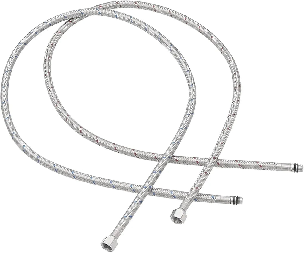 Faucet Supply Lines Braided Stainless Steel 3/8 Comp x M10 Male Connector for Faucet Installation 40 Inch 2 Pack