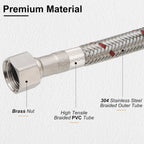 Faucet Supply Lines Braided Stainless Steel 3/8 Comp x M10 Male Connector for Faucet Installation 40 Inch 2 Pack