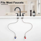 Faucet Supply Lines Braided Stainless Steel 3/8 Comp x M10 Male Connector for Faucet Installation 40 Inch 2 Pack