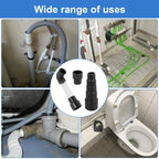 Vacuum Hose To PVC Pipe Adapter, HVAC Drain Line Cleaner Attachment for AC Condensate Drain Cleaning, Black, 2 Pack